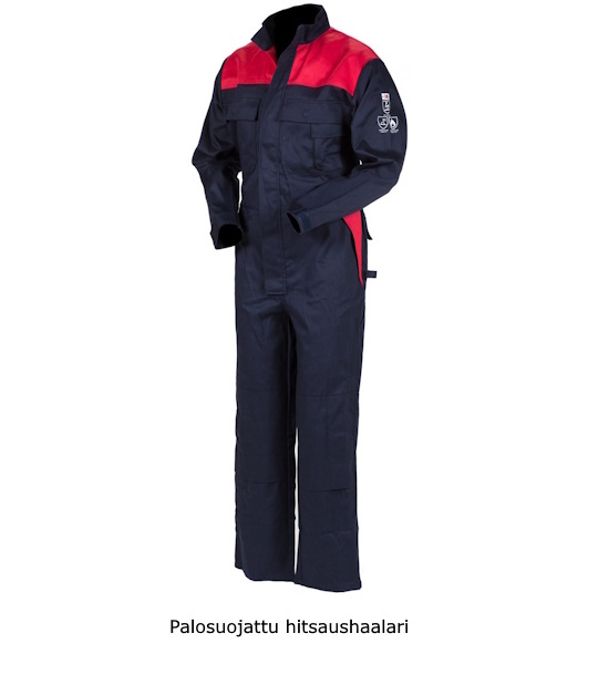 Palosuojattu hitsaushaalari sininen/punainen